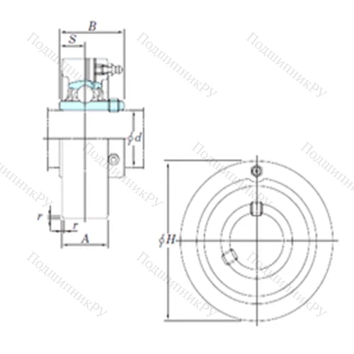 Подшипниковый узел шариковый радиальный UCC 204-12