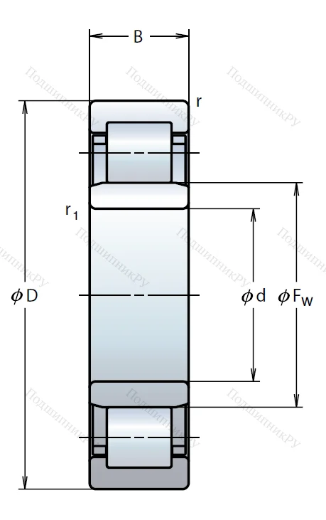 Роликовый цилиндрический подшипник NU 2315 W