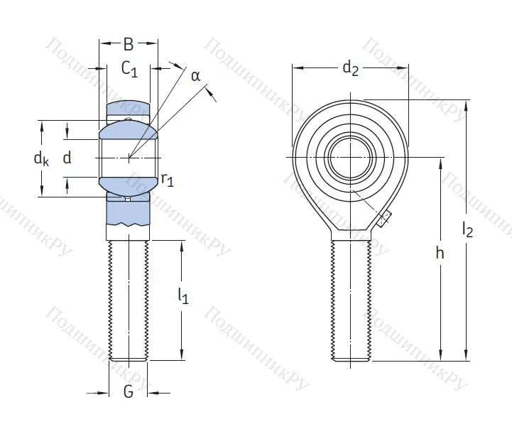 Наконечник штока с внешней резьбой SAKAC 8 M