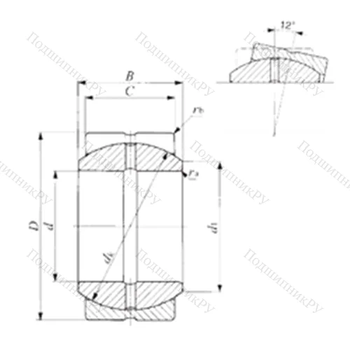 Подшипник скольжения сферический SBB 24 от производителя  IKO