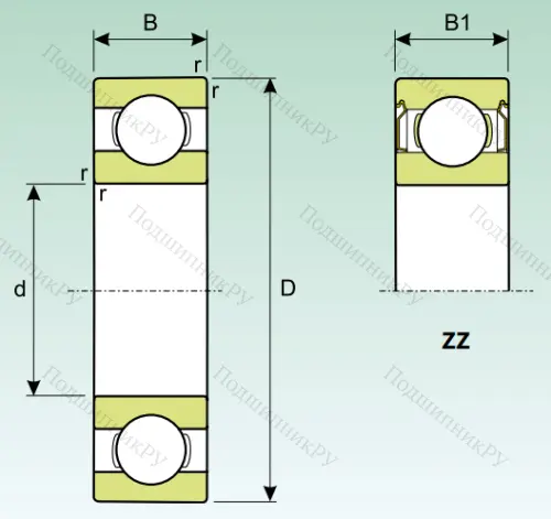 Миниатюрный шариковый подшипник MR 104 ZZ (L 1040 ZZ) в Туле