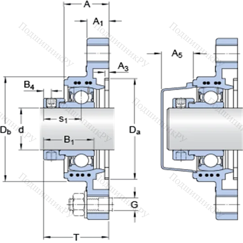 Фланцевые подшипниковые узлы типа Y (корпус типа Y-TECH, овальный фланец, крепление стопорными винтами) FYTBK 30 FE