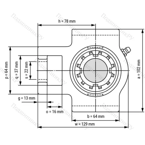 Подшипниковый узел UKT 207+H 2307 - Вал: 30 мм от производителя  LPZ