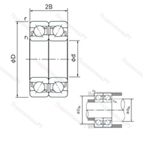 Подшипник шариковый радиально-упорный спаренный