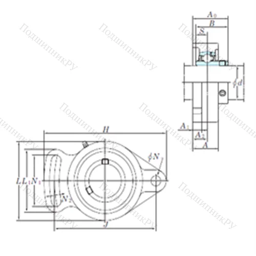 Подшипниковый узел шариковый радиальный UCFA 209-28 от производителя  KOYO