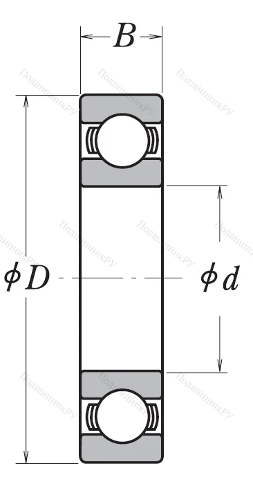 Однорядный шариковый подшипник 6820