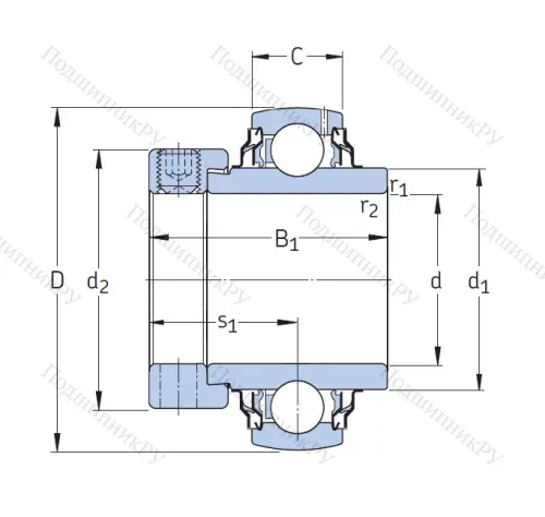 Корпусный подшипник YEL 208-2RF/VL 065 в Туле