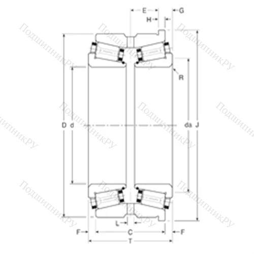 Подшипник роликовый радиально-упорный 100034X/100076XH от производителя  Gamet