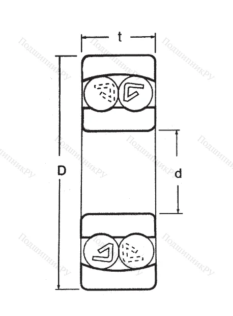 Двухрядный шариковый подшипник 1309