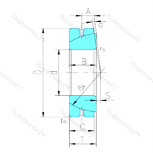 Подшипник скольжения сферический GACZ 127S от производителя  LS