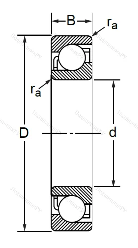 Радиально-упорный шариковый подшипник 7316 ВМ (66316 Л ГОСТ) в Туле