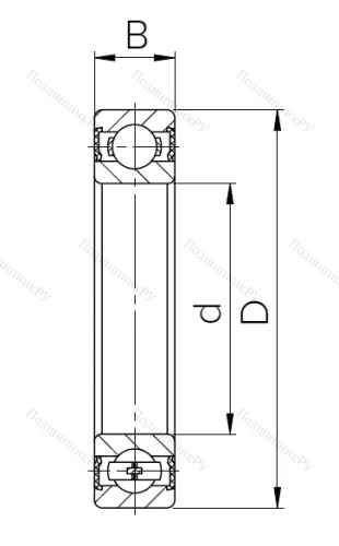 Шариковый однорядный подшипник 1000803 2RS (61803 2RS) в Туле
