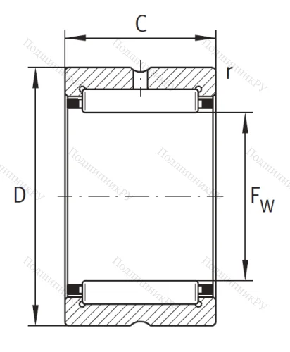 Игольчатый подшипник RNA 4918 от производителя  INA