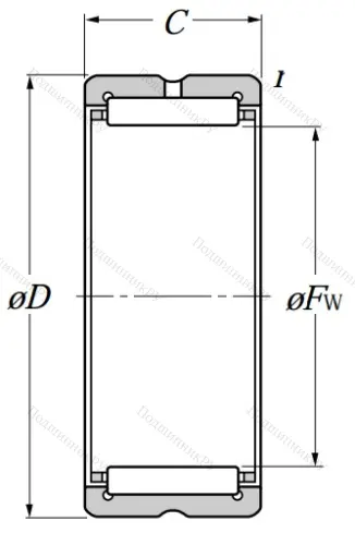 Игольчатый подшипник NK 25/20 R от производителя  NTN