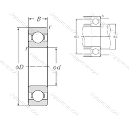 Подшипник шариковый радиальный 16056 от производителя  NTN