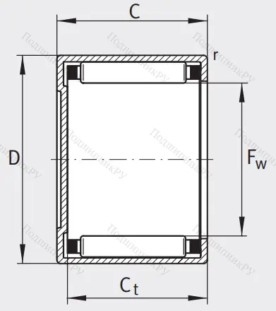 Игольчатый подшипник BK 1210 B от производителя  INA