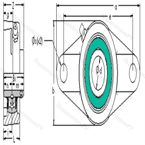 Подшипниковый узел, дюймовая серия UCFL 205-14 от производителя  AST