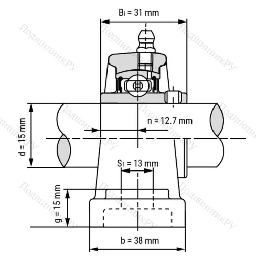 Подшипниковый узел SS UCP 202 - Вал: 15 мм от производителя  LPZ