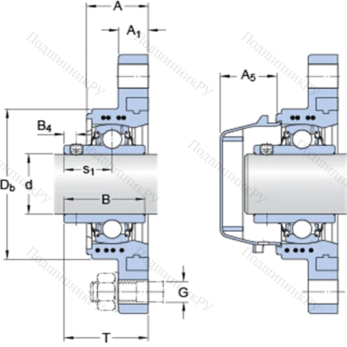 Фланцевые подшипниковые узлы типа Y (корпус типа Y-TECH, овальный фланец, крепление стопорными винтами) FYTWK 1.3/16 YTH