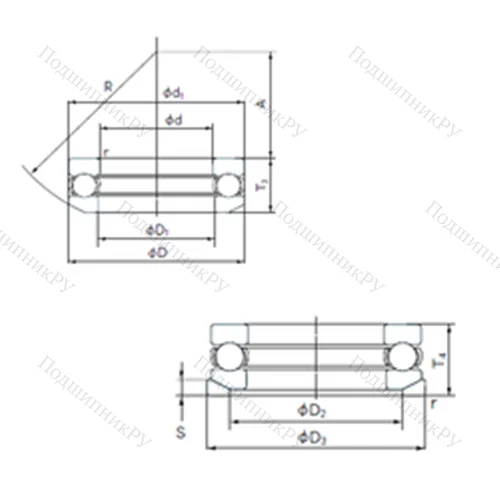 Подшипник шариковый упорный 53428U