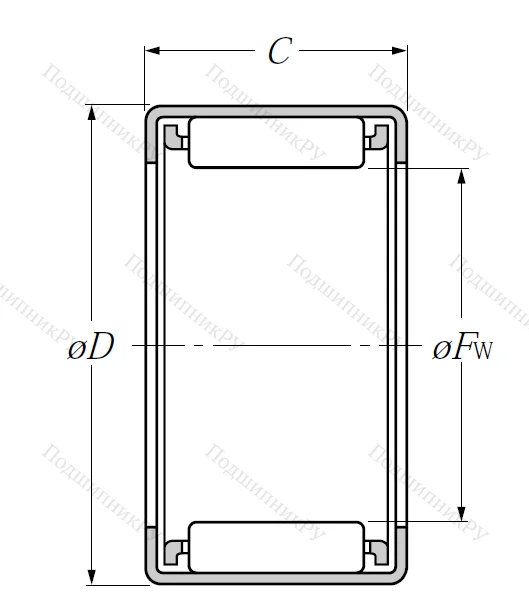 Игольчатый подшипник HK 5020