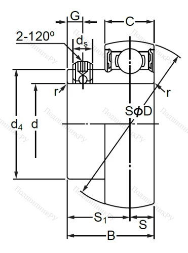 Корпусный подшипник SB 206 (AS 206 D 1) в Туле