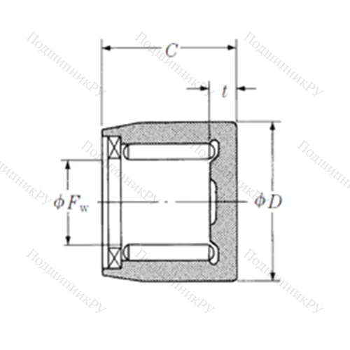 Подшипник игольчатый радиальный NSA 04002