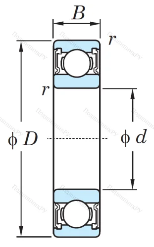 Однорядный шариковый подшипник 6003 2RS CM от производителя  KOYO
