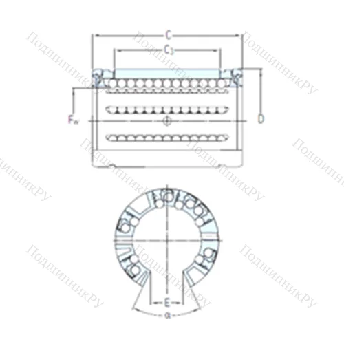 Подшипник шариковый линейный LBCT 16 A