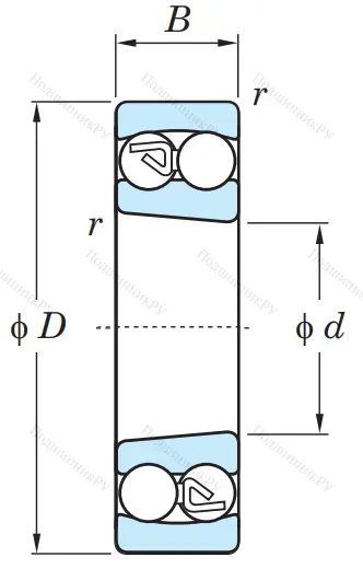 Двухрядный шариковый подшипник 2213 K