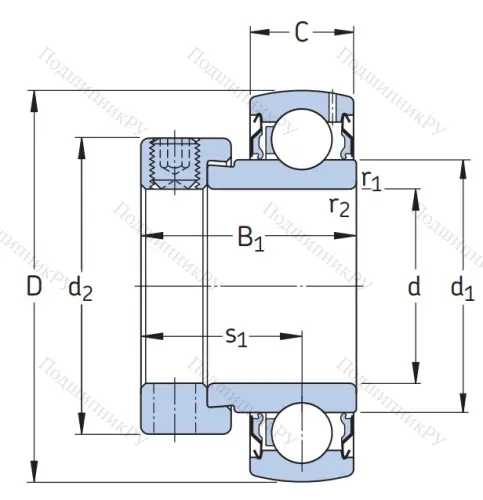 Корпусный подшипник YET 208-108 в Туле