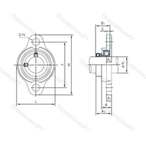 Подшипниковый узел шариковый радиальный UFL 005