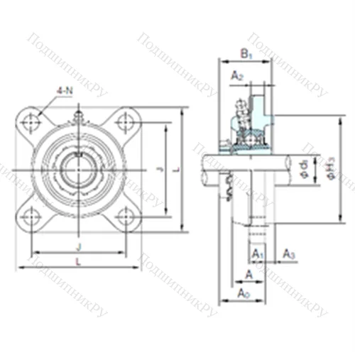 Подшипниковый узел шариковый радиальный UKFS 319+H 2319