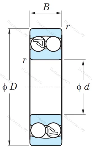 Двухрядный шариковый подшипник 1303 от производителя  KOYO