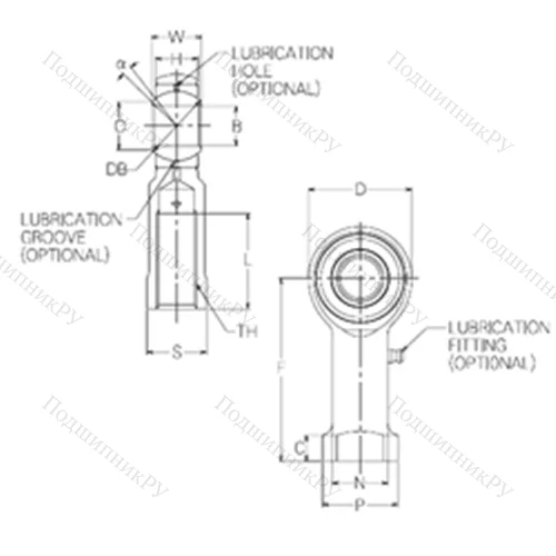 Подшипник скольжения сферический HR 10 от производителя  NMB