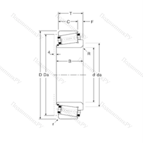 Подшипник роликовый радиально-упорный 186165X/186254X от производителя  Gamet