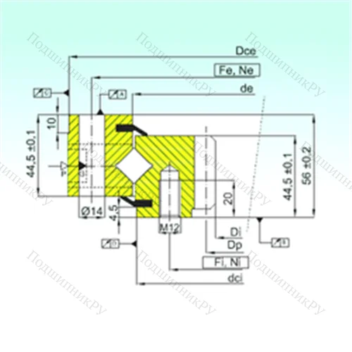 Подшипник роликовый опорно-поворотный ZR 1.14.0644.201-3SPTN