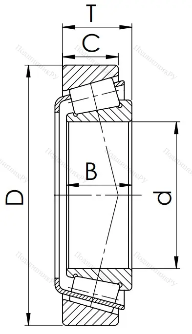 Конический роликовый подшипник 33208 (3007208) в Туле