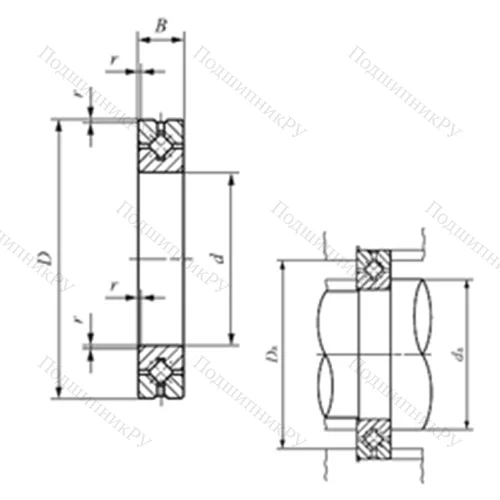 Подшипник роликовый упорно-радиальный с четырехточечным контактом CRBH 7013 A