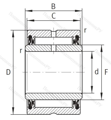 Игольчатый подшипник NA 4906 2RSR XL от производителя  INA