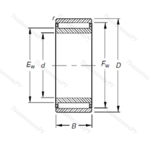 Подшипник игольчатый радиальный NAO 30X 47X 32