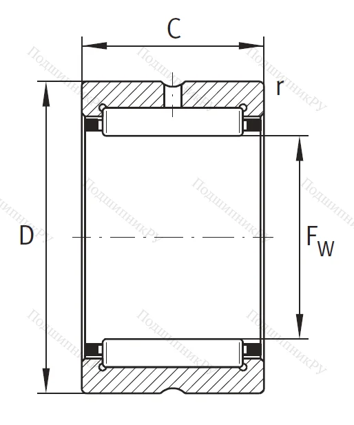 Игольчатый подшипник NK 12/16 XL