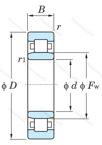 Роликовый цилиндрический подшипник NU 2215 от производителя  KOYO