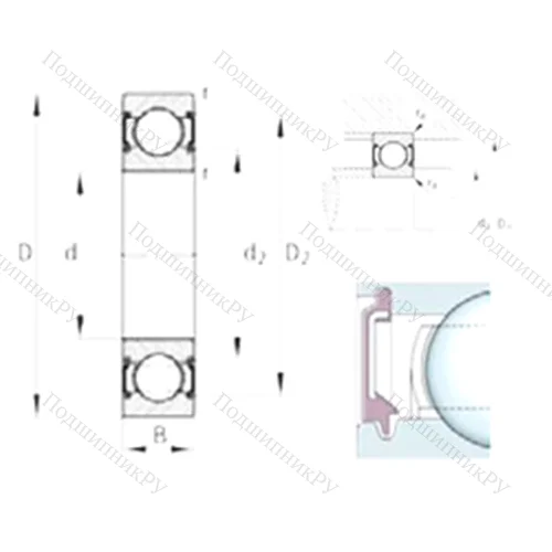 Подшипник шариковый радиальный 6002-C-2BRS