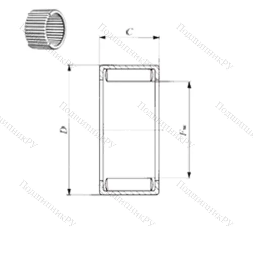 Подшипник игольчатый радиальный YB 2816