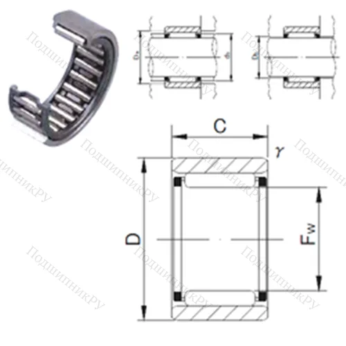 Подшипник игольчатый радиальный RNAF 152313