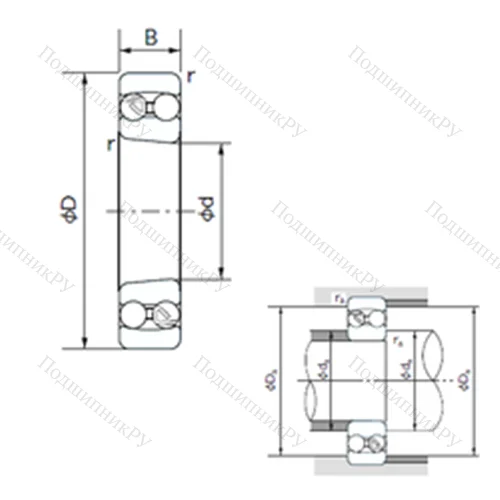 Подшипник шариковый радиальный самоцентрирующийся 1212K