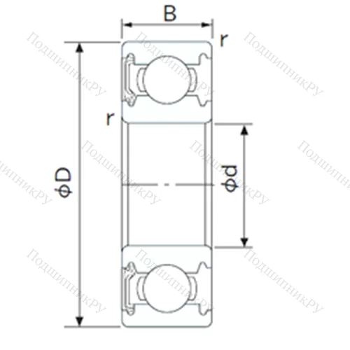 Подшипник шариковый радиальный 6208NKE