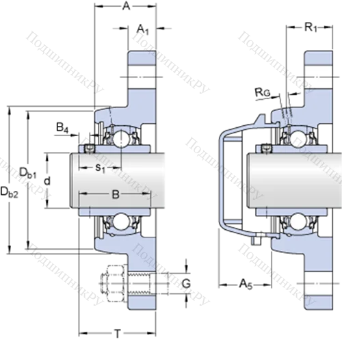 Фланцевые подшипниковые узлы типа Y (корпус типа Y-TECH, овальный фланец, крепление стопорными винтами) FYTWR 25 YTHR