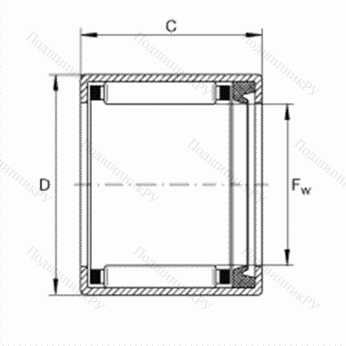Подшипник роликовый игольчатый с одним наружным штампованным кольцом SCE 48-P